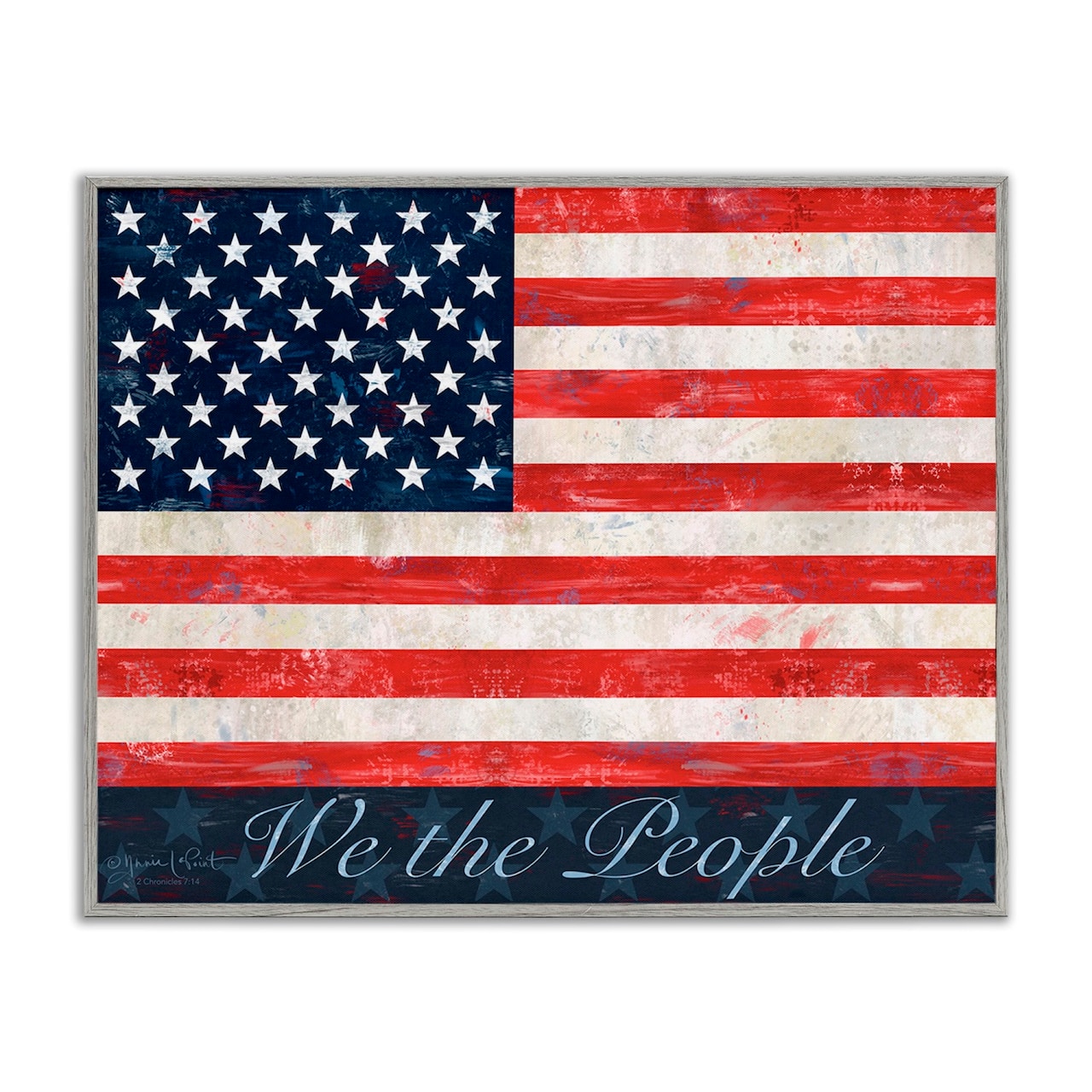 Stupell Industries We The People Flag Framed Giclee Art